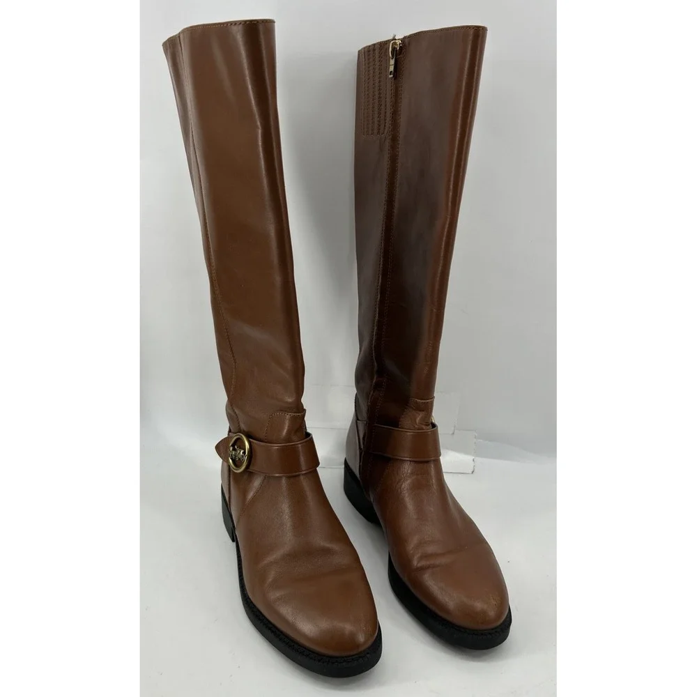 Coach Rory II Leather‎ Riding Boots Brown FG3096 Women's Size 6C